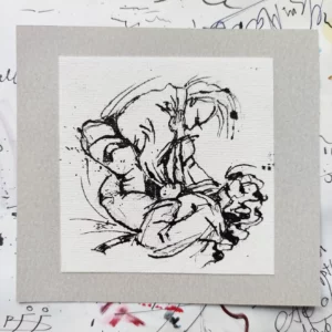 a piece of art on a piece of paper