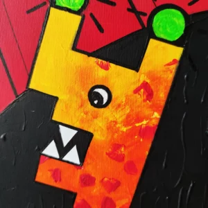 a painting of a yellow monster