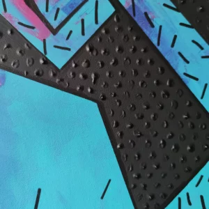 a close up of a painting