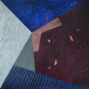 Obraz na płótnie podział z trójkątem i miedzianym wielokątem