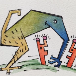 Obrazek ręcznie malowany Nieudaczne łaskotki gilgotki