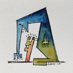 ciemny obraz na ścianie